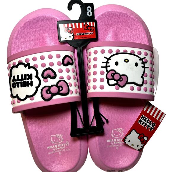 Sanrio Hello Kitty Women's Slides / Slip-ons / Sandals Size 6 Pink and white - Picture 1 of 4